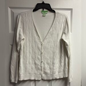Allyson Whitmore Golf 100% Cotton Sweater Cardigan Size Medium
